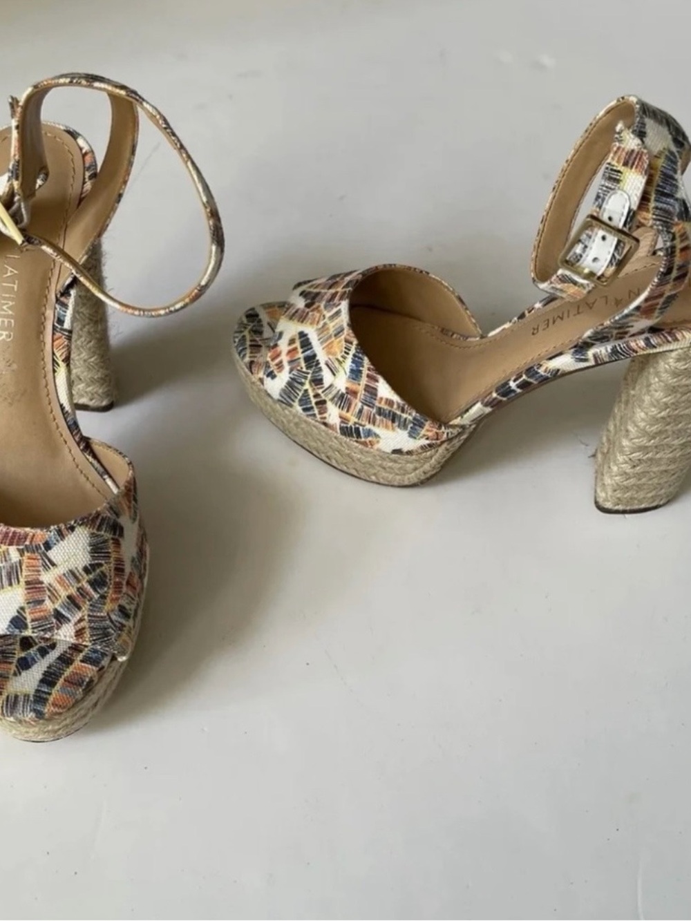 Gibson Latimer Multicolor Printed Espadrille Heels Sandals